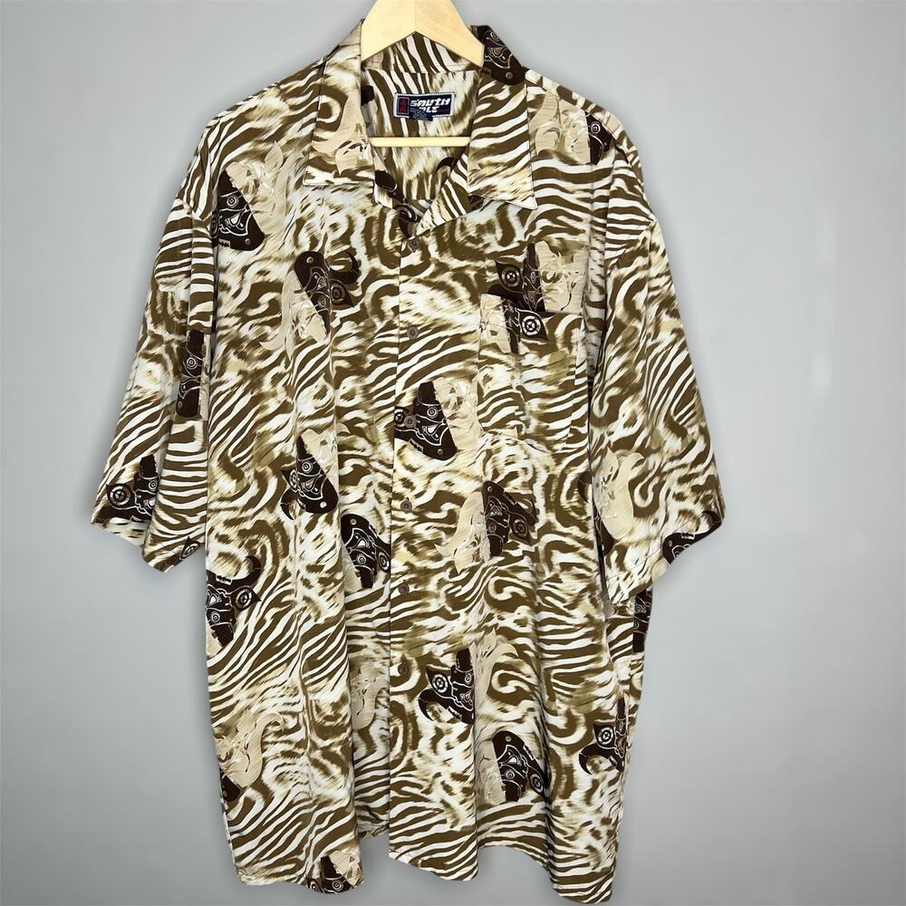 Y2K Southpole Button Up Shirt XXL Mens Streetwear Urban Hip Hop Printed Vintage